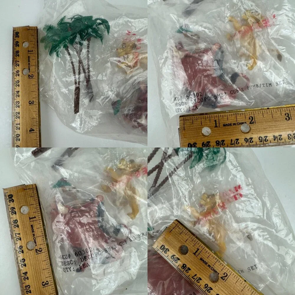 Sealed Vtg 90s Lion‎ King Simba Timon Pumbaa Cake Topper w Palm Trees Applause